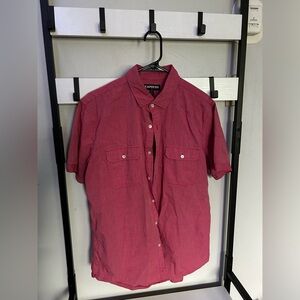 Red button down collared shirt, size large in men’s